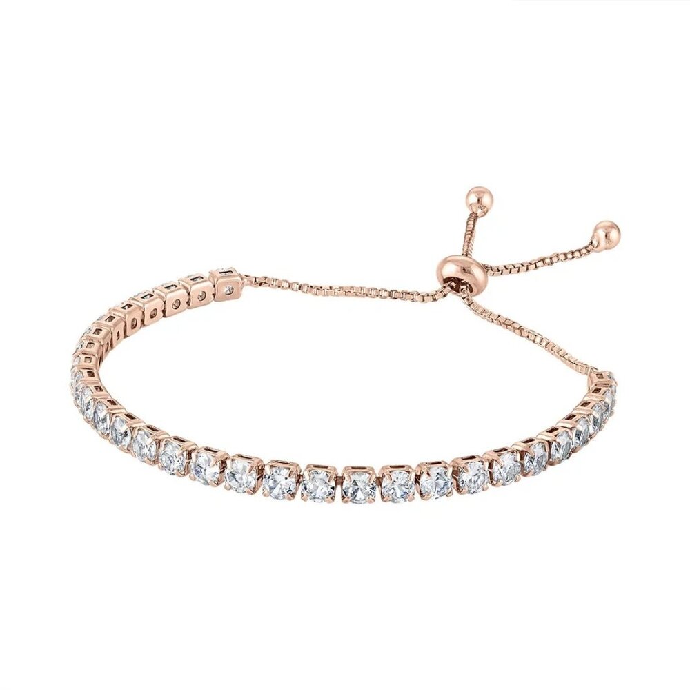 Elegant Tennis Bracelet in 18K  Rose Gold Plating